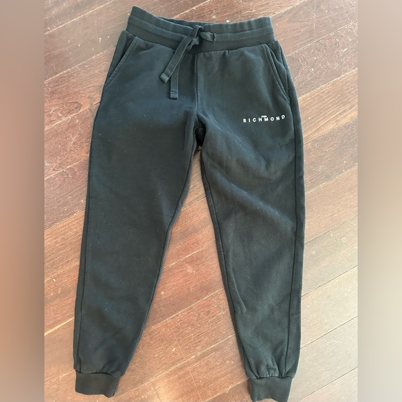 John Richmond Junior logo-print cotton track pants black size 10T made in Italy - Picture 9 of 14